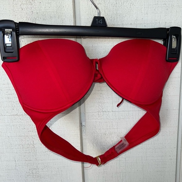 WOMEN’S Victoria Secret bikini bathing suit, solid top/flowered bottoms - Picture 1 of 8